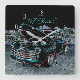 '47 Relógio de Parede Clássico Automobile Square