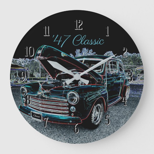 '47 Relógio de Parede Redonda Clássica do Automóve (Frente)