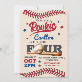 4.º Convite de Aniversário do Baseball