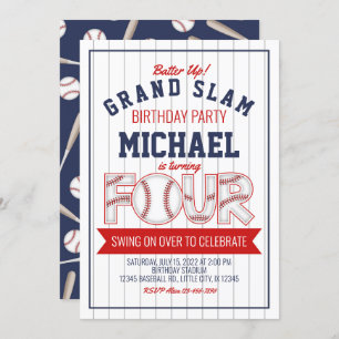 4.º Convite de Aniversário para Baseball