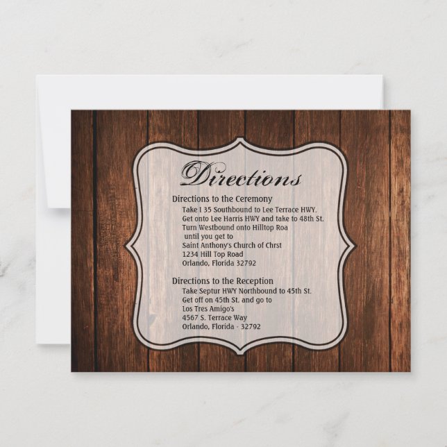 4.25x5.5 Cartão de Direção Barn Madeira País Russo (Frente)