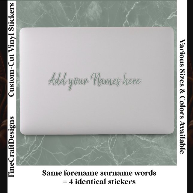 4 Adesivos de Laptop com Nome Personalizado Modern (Criador carregado)