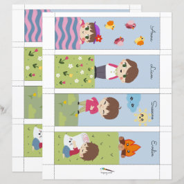 4 Amigos Kawaii de Camping Marcadores de Livros Ed