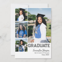 4 Anúncio de Formatura de Estudante com Colagem de