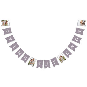 4 Bandeiras de Bunting de Festa de Noivado Roxo Fo