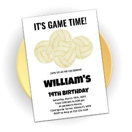 4 bolas de voleibol Convites de aniversário