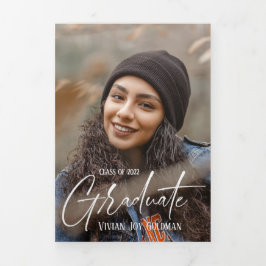 4 Cartão de Anúncio de Graduação de Triplo Foto