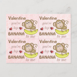 4 Cartões de Namorados de Banana de Topo de Macaco