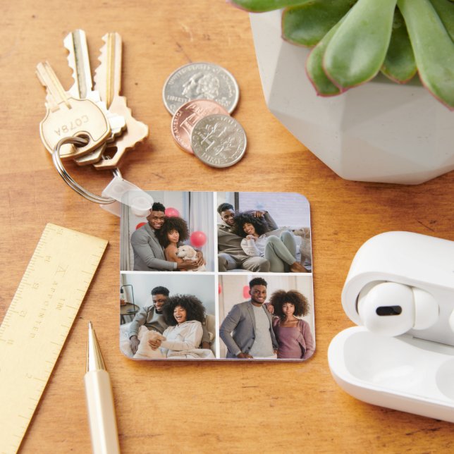 4 coordenadas GPS de fotos Chaveiro personalizadas (Mesa)