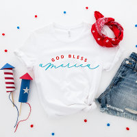 4 de julho América Deus abençoe - Camiseta Patriót