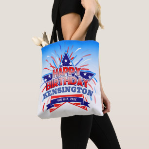 4 de julho Aniversário Tote Bag
