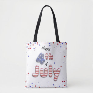 4 de julho Balões de Folha Estrelas Stripes - Tote