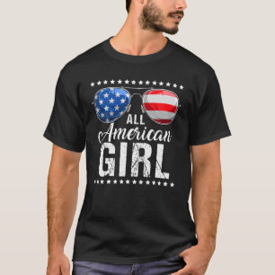 4 de julho Camisa TODA AMERICANA GAROTA EUA Bandei