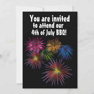 4 DE JULHO CHURRASCO FIREWORKS PARTES CONVITES PER