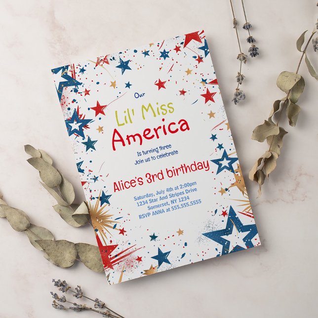 4 de julho Convite de aniversário Festa de 4 de ju (Criador carregado)