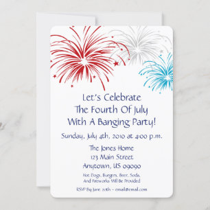 4 De Julho Convite (Star Spangled Fireworks)