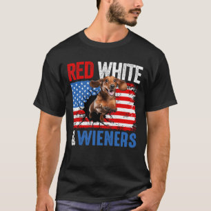 4 De Julho Dachshund Camiseta de cão Vermelho Bran