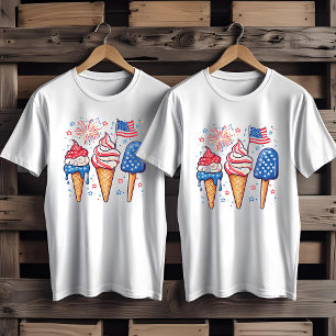 4 de julho de T-Shirt Sorvete
