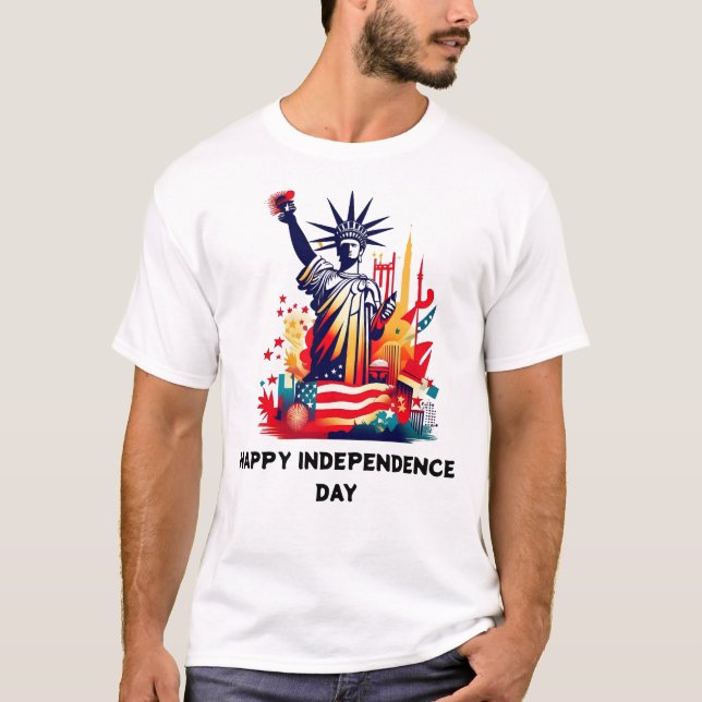 4 de julho Dia de Independência T-Shirt (Frente)