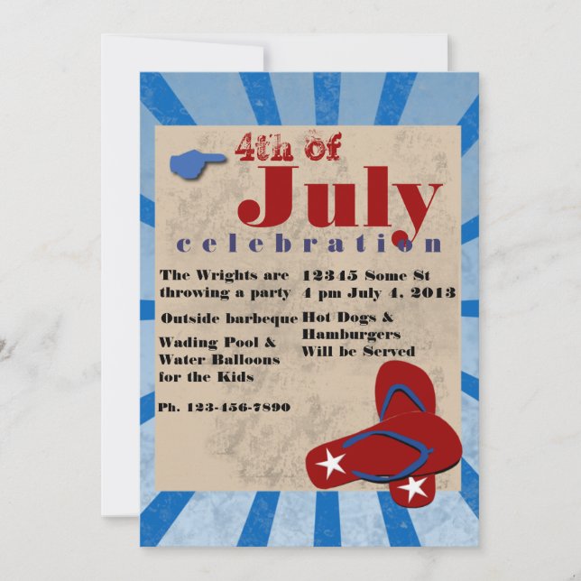 4 de julho Dia Independente Barbeque (Frente)