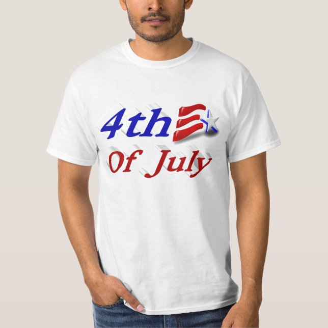 4 de julho Estrelas e Stripes T-Shirt (Frente)