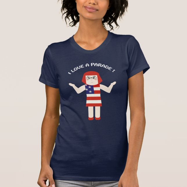 4 de julho Eu amo uma camiseta do Parade Gal (Frente)