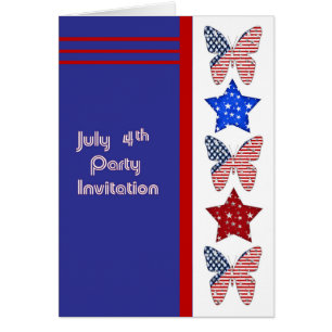 4 de julho. Placa de convite de festas