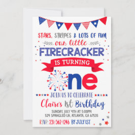 4 de julho primeiro aniversario Convite Vermelho A