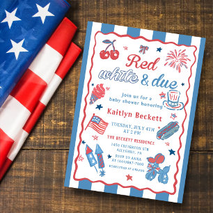 4 de julho, Red White e Convite para Chá de fralda