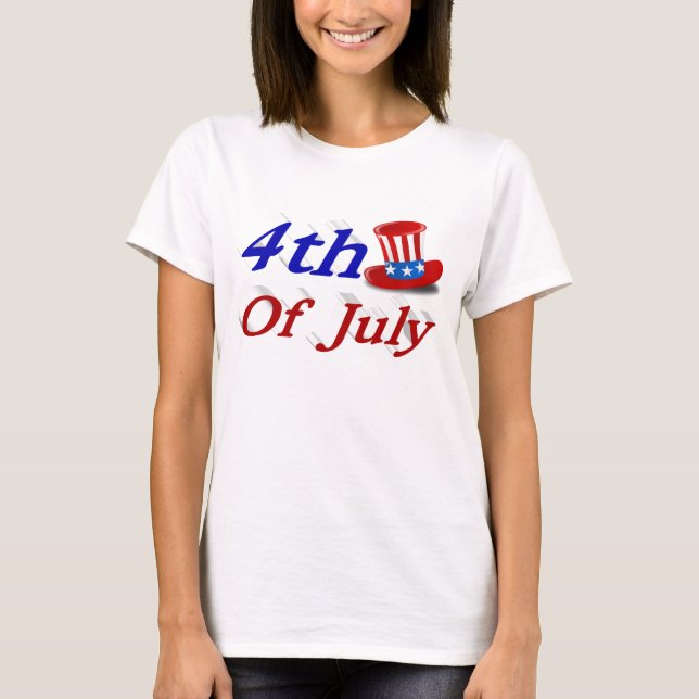 4 de julho Tio Sam T-Shirt (Frente)