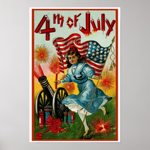 4 de julho - Vintage Art - Poster