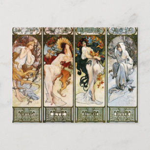 4 estações cartão postal A. Mucha