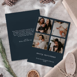 4 Foto Feliz Natal Escuro Azure Cartão de Férias