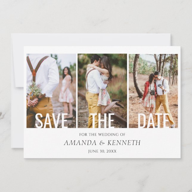 4 Foto Salvar A Data Convite De Casamento (Frente)