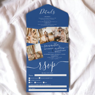 4 Fotografias do casamento do moderno branco azul