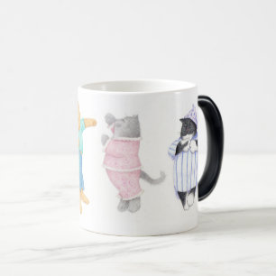 4 GATOS DE PIJAMA Caneca Mágica de Transformação