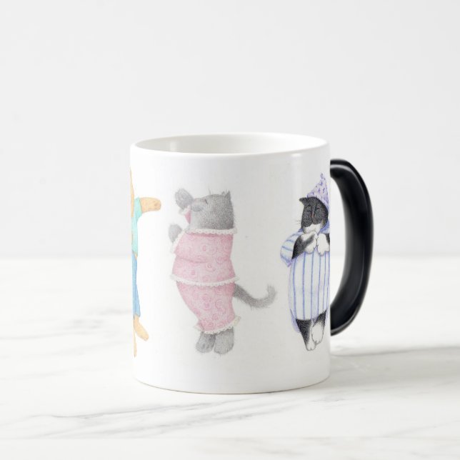 4 GATOS DE PIJAMA Caneca Mágica de Transformação (Frente Esquerda)