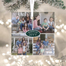 4 Nome da família de colagem de fotos e Ano Verde 
