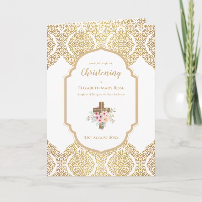 4 páginas CRISTENTE Convite e Ornamentado Dourado  (Frente)