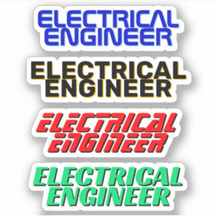 4 Peças - Adesivos de Engenheiro Elétrico (Resiste