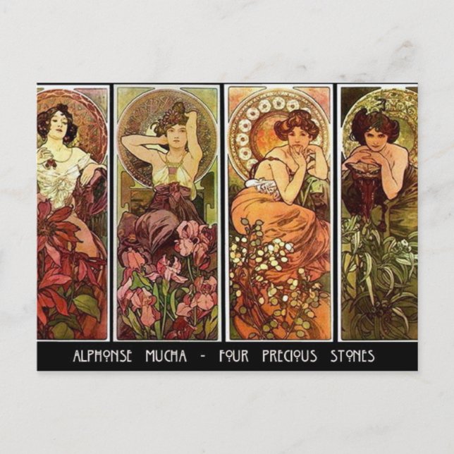 4 pedras Cartão postal A. Mucha (Frente)