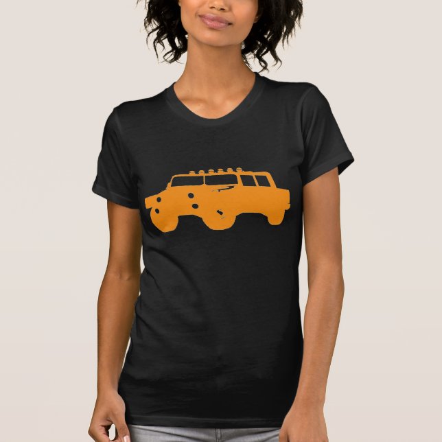 4 pela camisa do veículo T de 4 laranjas (Frente)