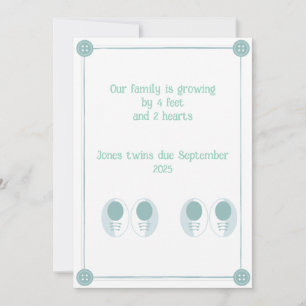 4 pés, 2 corações, anúncio de gravidez dupla