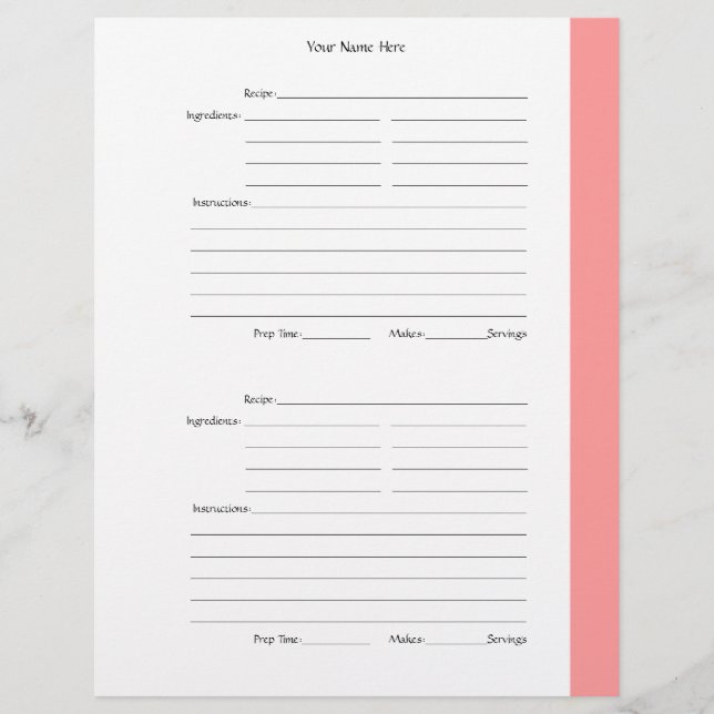 4 por Página - Páginas de Receita frente e verso c (Frente)