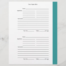 4 por página - Páginas de receita frente e verso c