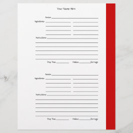 4 por Página - Páginas de Receita Vermelha de 2 La