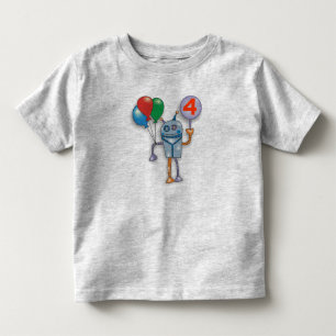 4o Camisa lustrosa bonito da criança do robô da