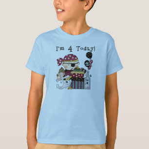 4o Camiseta e presentes do pirata do aniversário