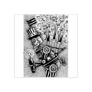 4o Do CARIMBO DE BORRACHA do ROBÔ STEAMPUNK dos