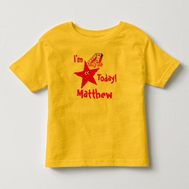 4o Estrelas do vermelho da camisa da festa de (Frente)